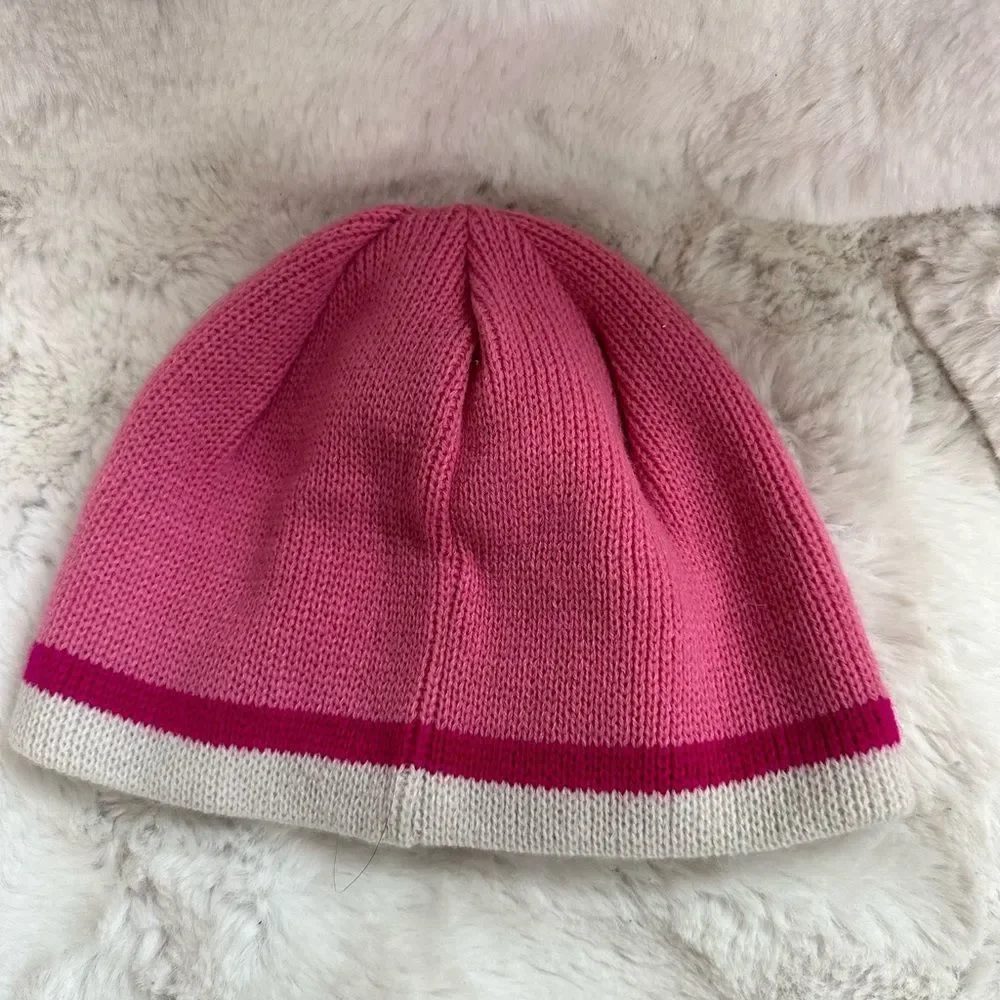 The North Face girls pink knit beanie hat one size